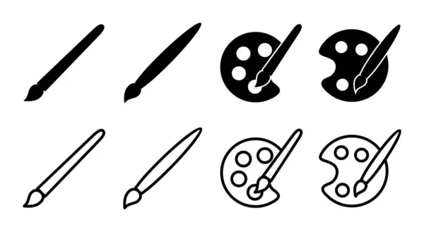 Paint Icon Set Illustration Paint Brush Sign Symbol Paint Roller — Stock Vector