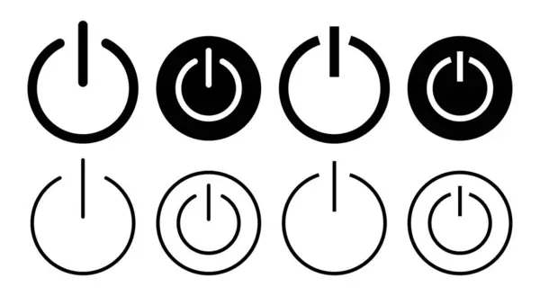 Icono Poder Conjunto Ilustración Interruptor Encendido Signo Símbolo Energía Eléctrica — Vector de stock