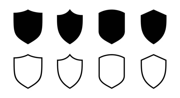 Набір Значків Щита Ілюстрація Піктограма Захисту Знак Безпеки Символ — стоковий вектор