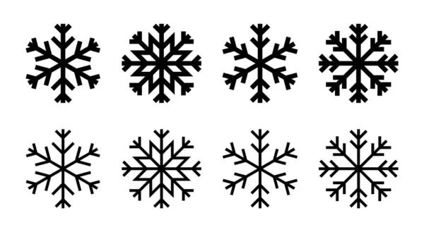 Ícone Neve Conjunto Ilustração Sinal Floco Neve Símbolo — Vetor de Stock