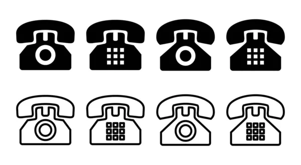 Illustrazione Set Icona Del Telefono Segnale Telefonico Simbolo — Vettoriale Stock