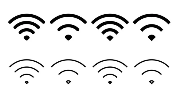 Wifiアイコンセットイラスト 信号と記号だ ワイヤレスアイコン — ストックベクタ