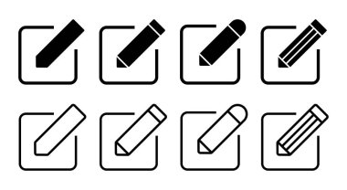 Simge kümesi illüstrasyonunu düzenle. Belge imza ve sembolünü düzenle. Metin simgesini düzenle. Kalem. kaydolun