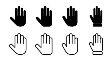 El simgesi çizimi. El işareti ve sembol. el hareketi