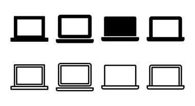 Dizüstü bilgisayar simgesi çizimi. bilgisayar işareti ve sembol