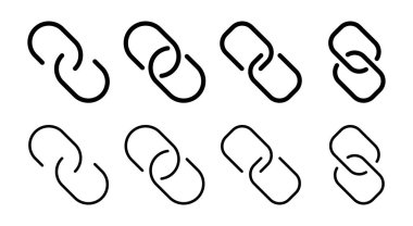 Bağlantı simgesi çizimi. Hiper bağlantı zinciri işareti ve sembolü