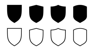 Kalkan simgesi çizimi. Koruma ikonu. Güvenlik işareti ve sembol