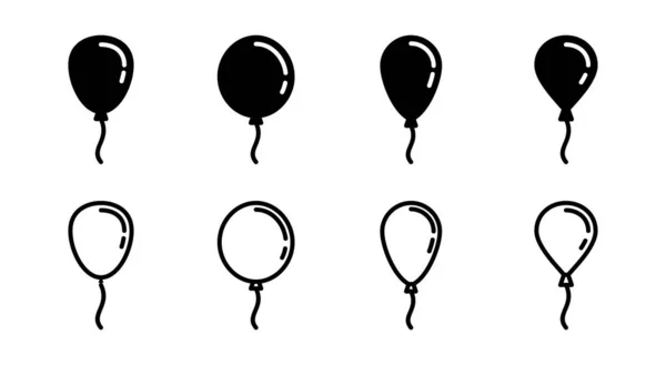 Ballon Pictogram Set Illustratie Partij Ballon Teken Symbool — Stockvector