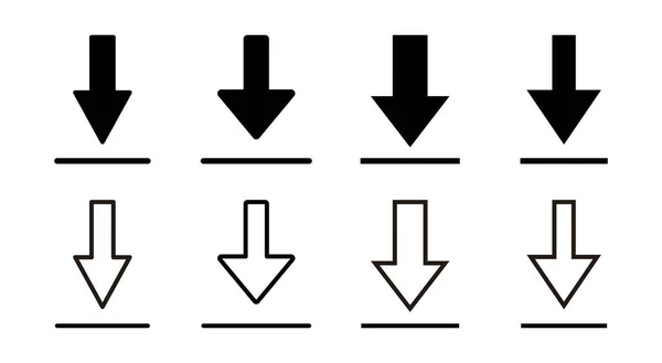 Descargar Ilustración Conjunto Iconos Descargar Signo Símbolo — Vector de stock