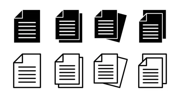 Dokument Icon Set Illustration Papierzeichen Und Symbol Dateisymbol — Stockvektor