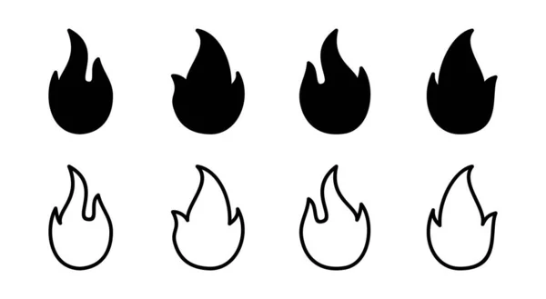 Fire Icon Set Illustration Fire Sign Symbol — Stock Vector