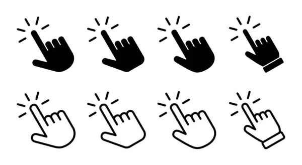 Hand Click Icon Set Illustration Pointer Sign Symbol Hand Cursor — Stock Vector