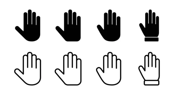 Εικόνα Συνόλου Εικονιδίων Χεριών Χέρι Σημάδι Και Σύμβολο Χειραψία — Διανυσματικό Αρχείο