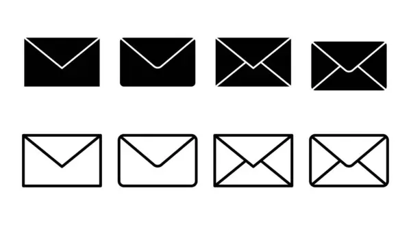 Εικονογράφηση Συνόλου Εικονιδίων Ταχυδρομείου Mail Και Σύμβολο Εικονίδιο Ηλεκτρονικού Ταχυδρομείου — Διανυσματικό Αρχείο