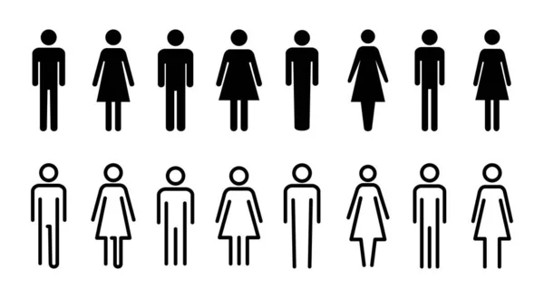 Ikone Mann Und Frau Illustrieren Männliches Und Weibliches Zeichen Und — Stockvektor