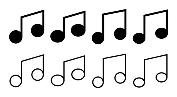 Illustration Jeu Icônes Note Signe Symbole Musical — Image vectorielle