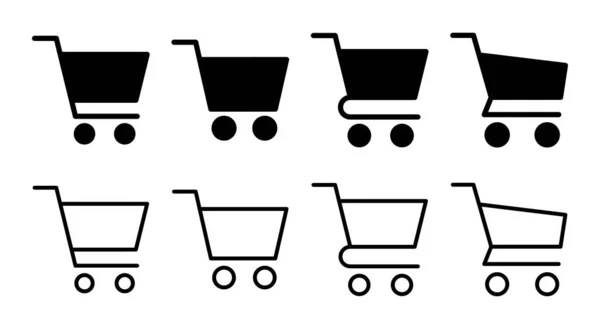 Ikona Zakupów Zestaw Ilustracji Znak Symbol Wózka Ikona Wózka — Wektor stockowy
