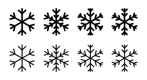 Ícone Neve Conjunto Ilustração Sinal Floco Neve Símbolo — Vetor de Stock