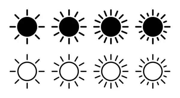 Illustration Zum Sonnensymbol Helligkeitszeichen Und Symbol — Stockvektor