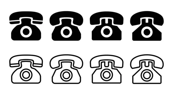 Ikona Telefonu Zestaw Ilustracji Znak Symbol Telefonu — Wektor stockowy