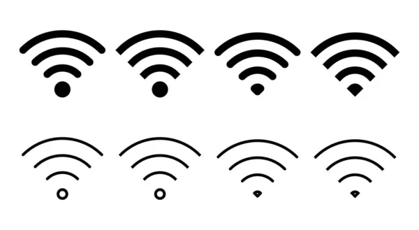 Icono Wifi Conjunto Ilustración Señal Símbolo Icono Inalámbrico — Vector de stock