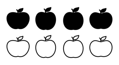 Apple simgesi çizimi. Web tasarımı için elma işareti ve semboller.