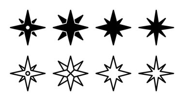 Pusula simgesi çizimi. ok pusula simgesi işareti ve sembolü