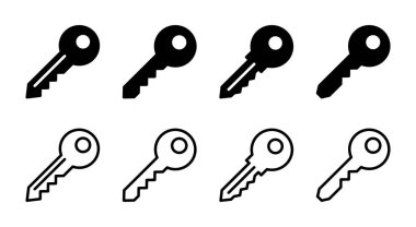 Anahtar simgesi çizimi. Anahtar işareti ve sembol.