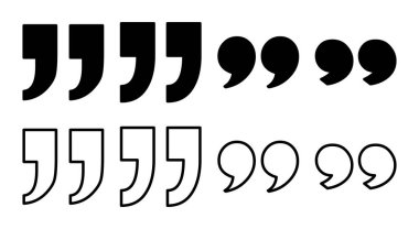 Alıntı simgesi çizimi. Tırnak işareti ve sembol