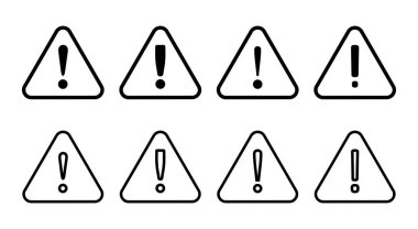 Ünlem tehlikesi işareti illüstrasyonu. Dikkat işareti ve sembol. Tehlike uyarısı işareti
