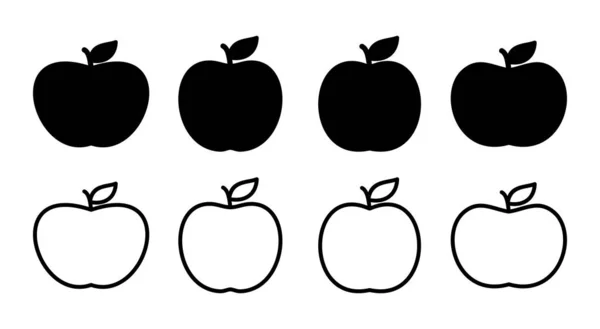 Apple Ikone Setzte Illustration Apple Zeichen Und Symbole Für Webdesign — Stockvektor