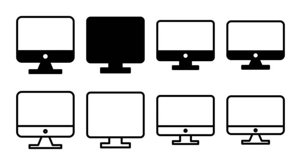 Ilustração Conjunto Ícones Computador Sinal Monitor Computador Símbolo —  Vetores de Stock