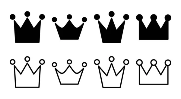 Crown Icon Set Illustration Crown Sign Symbol — Stock Vector