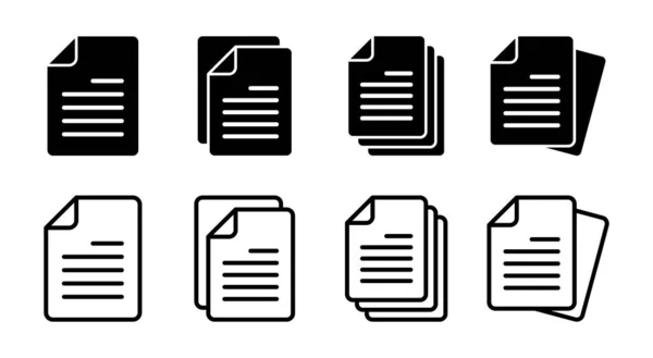 Dokument Icon Set Illustration Papierzeichen Und Symbol Dateisymbol — Stockvektor