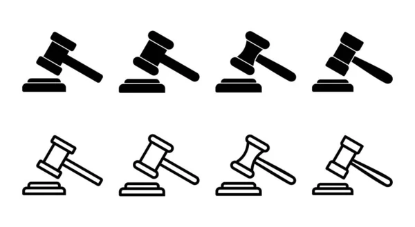 Иллюстрация Иконки Молотка Судья Молоток Знак Символ Икона Права Аукционный — стоковый вектор