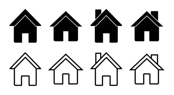 Home Icon Set Иллюстрации Знак Дома Символ — стоковый вектор