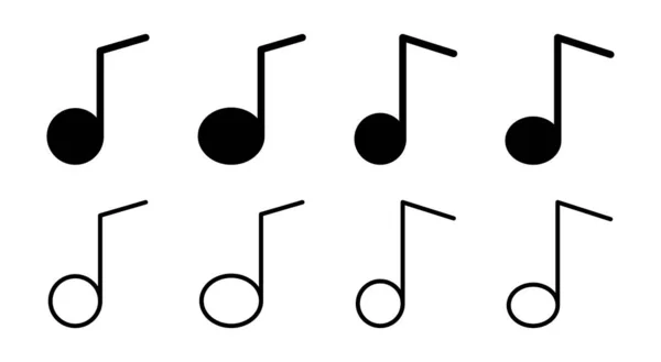 Musik Ikone Setzte Illustration Notenzeichen Und Symbol Beachten — Stockvektor