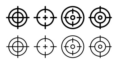 Hedef simge çizimi. hedef simge vektörü. hedef pazarlama işareti ve sembol