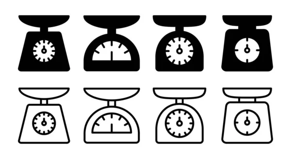 Skalen Icon Set Illustration Gewichtsskala Zeichen Und Symbol — Stockvektor