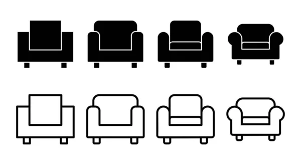 Приклад Ікони Знак Символ Канапи Мебльова Ікона — стоковий вектор