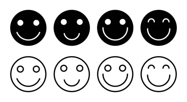 Glimlach Pictogram Set Illustratie Glimlach Emoticon Icoon Feedbackteken Symbool — Stockvector