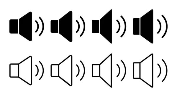 Ikona Reproduktoru Nastavuje Ilustraci Znak Hlasitosti Symbol Ikona Reproduktoru Zvukový — Stockový vektor