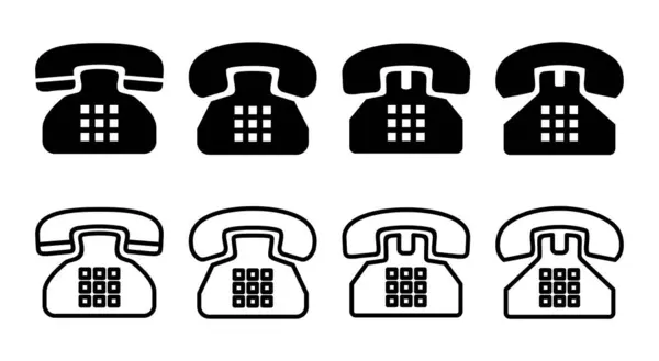 電話アイコンセットイラスト 電話の記号と記号 — ストックベクタ