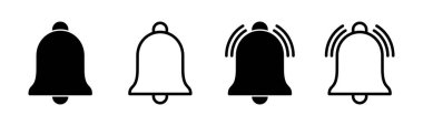Bell Simgesi çizimi. Web sitesi tasarımı için uyarı işareti ve sembol