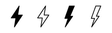 Şimşek simgesi çizimi. Elektrik işareti ve sembol. Güç simgesi. enerji işareti