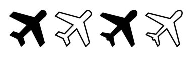 Uçak simgesi çizimi. Uçak işareti ve sembol. Uçuş taşıma sembolü. Seyahat işareti. uçak.