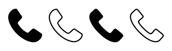 Chamar Ícone Conjunto Ilustração Sinal Telefone Símbolo Ícone Telefone Entre —  Vetores de Stock