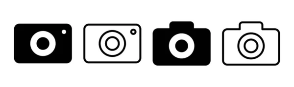 カメラアイコンセットイラスト 写真カメラのサインとシンボル 写真のアイコン — ストックベクタ