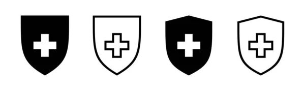 Иконка Медицинского Страхования Знак Страхового Документа Символ — стоковый вектор