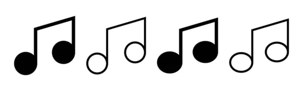 Icono Música Conjunto Ilustración Nota Música Signo Símbolo — Vector de stock